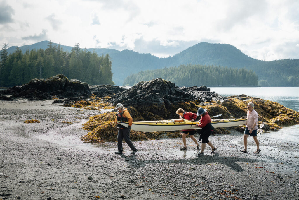 Group of paddlers in Haida Gwaii